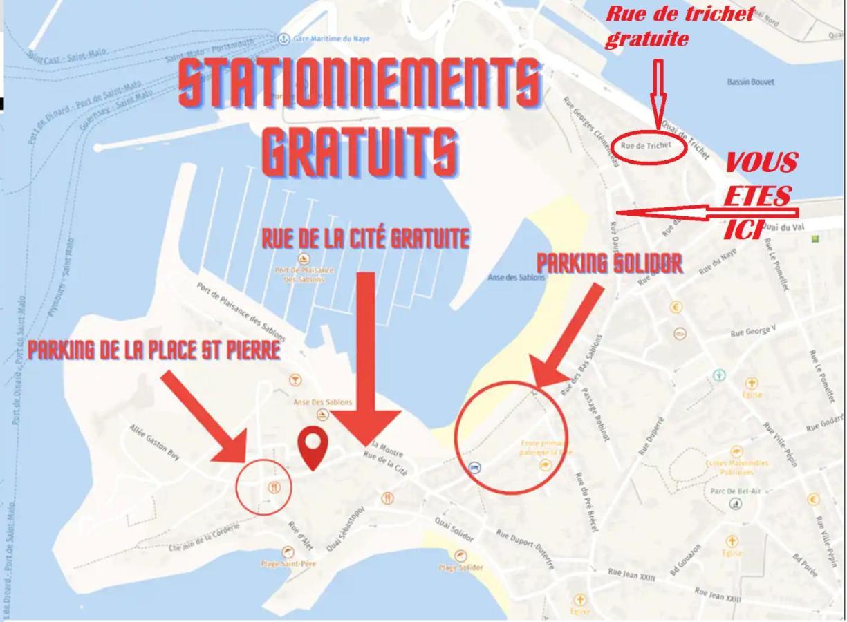 Appartement Saint Malo Vue Sur Mer Et Sur Intra Muros, Ferry, Plage Et Commerces A 50 M Buitenkant foto